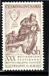 TSCHECHOSLOWAKEI #720 MOTORRADFAHRER NEUWERTIG SEHR GUTER ZUSTAND NH O.G - Bild 1 von 2