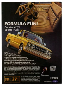 1982 FORD Courier XLT/5 & Sports Truck Vintage Original Print AD Yellow Pickup - Foto 1 di 1