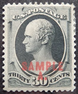 US Sc# 190s TYPE L *MINT OG H* { -VF- 30c HAMILTON } SAMPLE A OVERPRINT OF 1889 - Picture 1 of 3