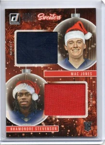 2021 Donruss Holiday Rookie Dual Sweaters Mac Jones & Rhamondre Stevenson SP - Bild 1 von 2