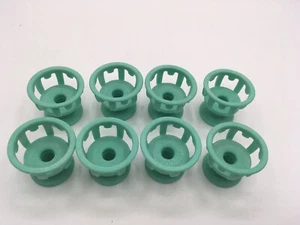 8 Vtg Clairol Lock n Roll Replacement Hot Curlers Rollers Spoolies Green Aqua - Picture 1 of 3