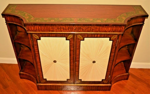 Antique Original Satinwood Adams Inlaid Sideboard Buffet Server Commode Cabinet Cover