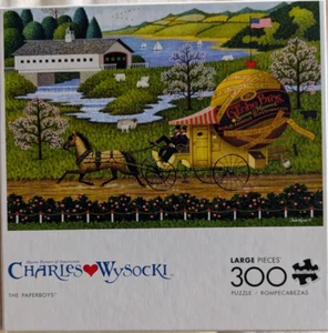 Charles Wysocki die Paperboys 300 große Teile Puzzle gebraucht vollständig Buffalo Games - Bild 1 von 3