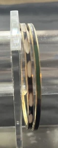 Bangle Bracelets Brass Vintage Enamel Navy Blue And Green Black And White Two - Foto 1 di 7
