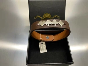playing card poker Bracelet Real 925 Sterling Silver on Genuine Leather gift - Picture 1 of 7