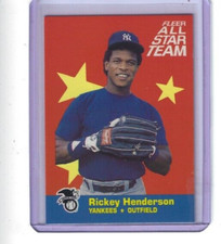 1986 Fleer Baseball "All-Star Team" card #7 of Ricky Henderson
