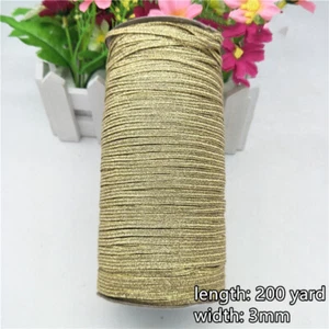 1 Roll Gold Silver Elastic Stretch Belt Straps Webbing Bands Trimming DIY Decor - Picture 1 of 9