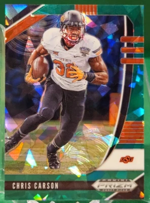 2020 Prizm /18 Green Cracked Ice CHRIS CARSON #14 Rookie - Image 1 of 4