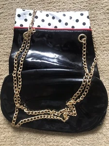 CLASSIC FASHION TOTE BAG Avon 1992 BLACK/POLKA DOT/WHITE/RED NEW & SEALED! - Picture 1 of 5
