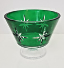 Vintage  Waterford Marquis Crystal Footed Pedestal Compote Bowl Emerald Green