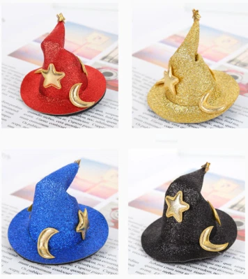 Horquillas curvas de Halloween sombrero de bruja pinza para el cabello pequeño sombrero de copa utilería accesorios de fiesta - Imagen 1 de 4