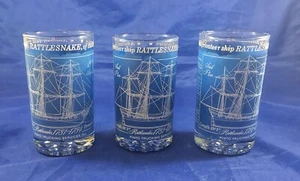 3 Rattlesnake of the Revolution Blueprint Glass American Privateer Ship - Picture 1 of 6