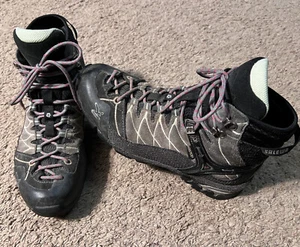 Women’s Salewa Alp Trainer Mid GTX Hiking Boot Gore Tex Slate/Mint Sz 8.5 - Picture 1 of 10