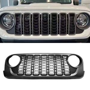 Front Grill Bumper Mesh Grille For Jeep Wrangler JK 2007-2017 upgrade to 2024 JL