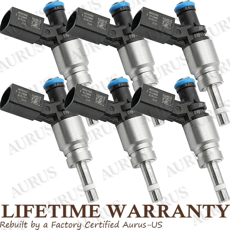 x6 OEM HITACHI Fuel Injectors for Audi 2005-2012 A4 A5 A6 Quattro Q5 S4 S6 S8 V8 - Image 1 of 4