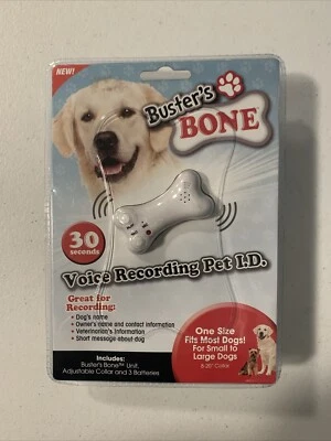 Nuevo Buster’s Bone Grabación de Voz Identificación de Mascotas con Collar Sellado Foto 1 de 2