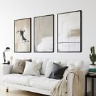 Set Of 3 Brush Strokes Abstract Painting Wall Art Home Decor