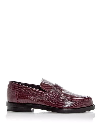 Mocassino Alexander McQUEEN Croc goffrato punta grembiule tondo uomo 10 5 bordeaux slip on