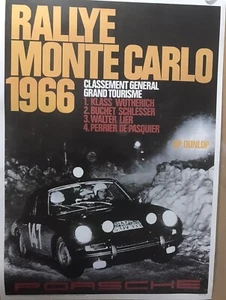 Porsche Rallye Monte Carlo 1966 Licensed  Reprint! Car Poster $29.95 Free Ship! - Bild 1 von 2