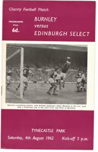 EDINBURGH SELECT (HEARTS AND HIBS) v BURNLEY, 1962, EXCELLENT CONDITION. - Picture 1 of 1