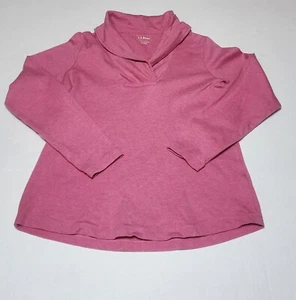 LL Bean Top S Petite Pink Shawl Collar Long Sleeve Pullover Shirt - Picture 1 of 5