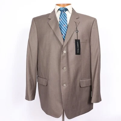 Andrew Fezza 50R Big Mens Taupe Brown Pinstripe Blazer Sport Coat Jacket NWT - Image 1 of 4