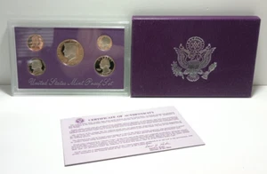 1993 S United States Mint Clad 5 Coin Proof Set with COA - Foto 1 di 5