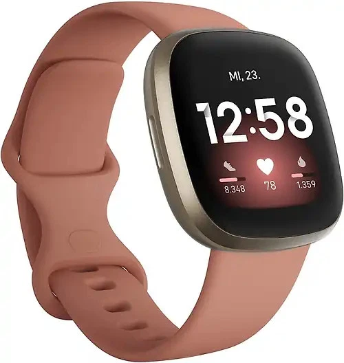 Fitbit Versa 3 40 mm softgold am Silikonarmband altrosa [Wi-Fi] - Bild 1 von 1