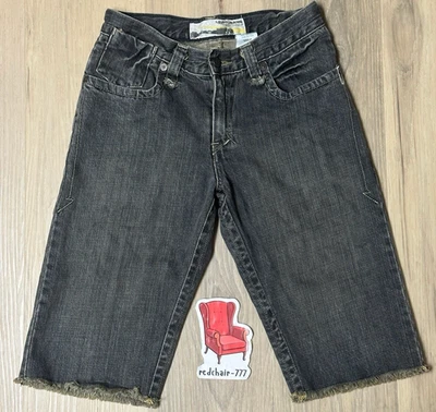 VTG Levi's RARE 730s Red Tab Jeans Bermuda Gray Raw Hem Cotton- Size Junior 12 - Image 1 of 4