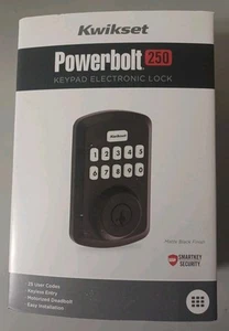 Kwikset Powerbolt 250 Keypad Electronic Lock In Matte Black New - Picture 1 of 9