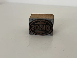 Vintage SOHIO Wood & Metal Printers Block Standard Oil Company - Picture 1 of 7