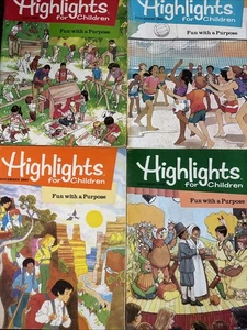 Vintage Highlights For Children Magazines - Fair Condition - 1989-90 - 4 Pack - Bild 1 von 3