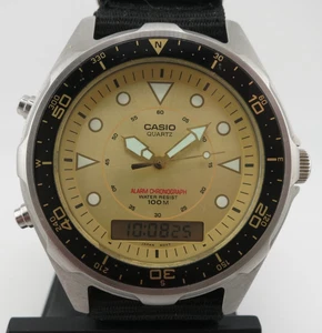 Reloj Casio Arnie Cuadrante Dorado Analógico + Digital - AMW-320R - Batería Nueva - Imagen 1 de 11