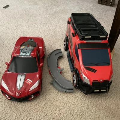 Micro Machines Red Corvette Raceway And Van City with all Accessories - Image 1 of 4