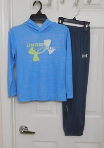 NWT 2pc Under Armour Blue Hooded Shirt & Joggers Set sz 6 or 7 - Picture 1 of 1