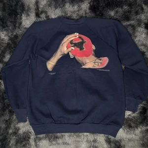 Vtg 90's Dennis Rodman Navy Sweatshirt  I Wanna Be Enforcer Chicago Bulls Large - Picture 1 of 7