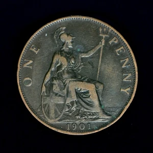 GB VICTORIA 'VEILED HEAD' BRONZE PENNY 1901 ++ NICE GRADE!! ++ [190-40) - Picture 1 of 2