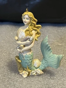 Harz Meerjungfrau Weihnachtsschmuck Figur Muscheln Perlen - Bild 1 von 6