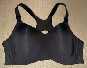 Avia Women’s Large L Sports Bra Solid Black X Back With Clasp Padded Wireless - Picture 1 of 3
