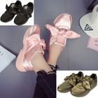 LADIES WOMEN TRAINERS GYM FITNESS P.E RUNNING JOGGING FENTY BOW SHOES SIZE 3-8