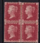 Gb Qv Penny Red Sg43/44 1D Red  Plate 220 - Block Of 4 - Lightly Mounted Mint