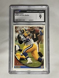 1994 Topps #100 Jerome Bettis RAMS CGC 9 MINT - Picture 1 of 4