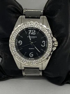 Akribos XXIV Ceramic AK514BK Women Two Tone Analog Black Dial Quartz Watch RQ195 - Foto 1 di 12