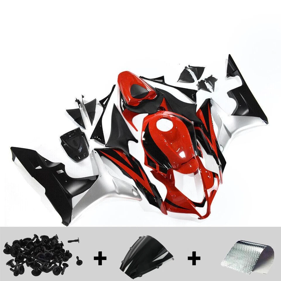 Kit de carenado de inyección rojo negro para carrocería ABS Honda CBR600RR 07 08 2007 2008 Foto 1 de 4