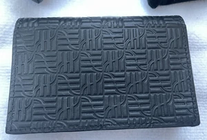 HUBLOT small Wallet Cardholder Black Leather Snap Closure Logo Watch Dust Bag - Picture 1 of 15