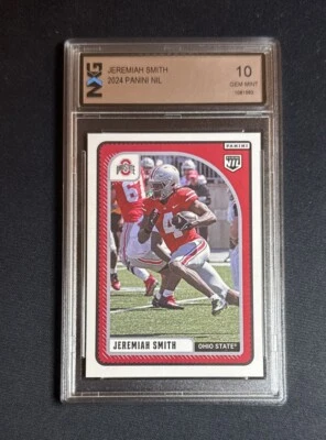 Jeremiah Smith Panini NIL Shield Ohio State - First Card Rookie - Graded NXG 10 - Image 1 of 2