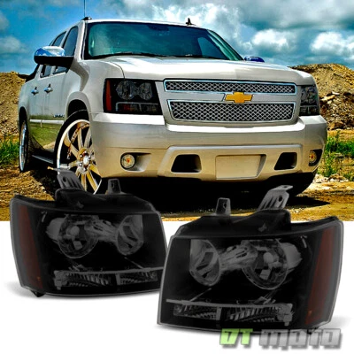 Faros delanteros izquierda+derecha Black Smoke 07-13 Chevy Avalanche/Suburban/Tahoe Foto 1 de 4