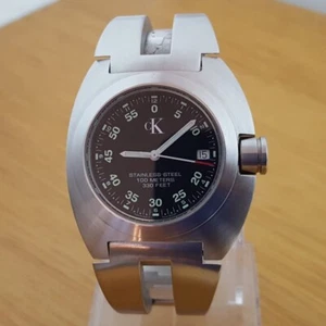 Mens Vintage Retro RARE COLLECTABLE Swiss Calvin Klein 100m Designer Watch NOSWT - Picture 1 of 9