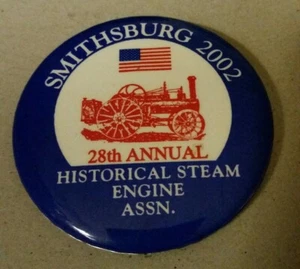 Pinback Smithsburg Historical Steam Engine Assn 2002 28º Anual - Imagen 1 de 2