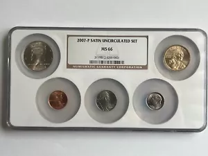2007-P Satin Uncirculated Mint Set NGC MS66 Dollar, Half Dollar, Dime, Nickel - Picture 1 of 2